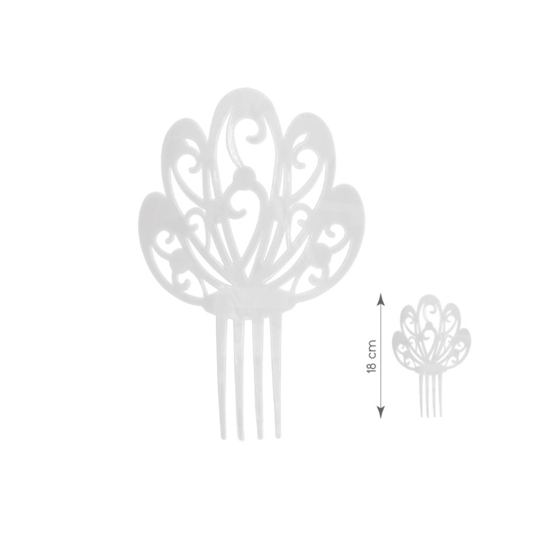 Peineta Grande Blanca 18cm