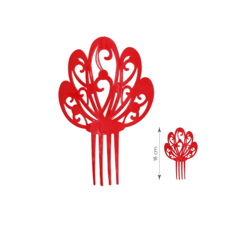 Peineta Grande Roja 18cm
