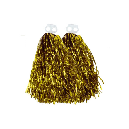 Par de Pompones Oro Metalizado