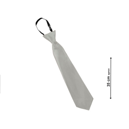 Corbata Lisa Gris 35cm