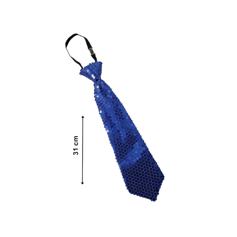 Corbata Lentejuelas Azul 31cm