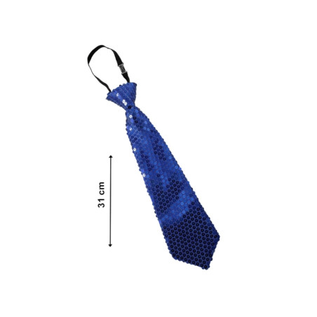 Corbata Lentejuelas Azul 31cm