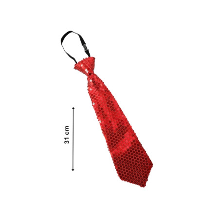 Corbata Lentejuelas Rojo 31cm