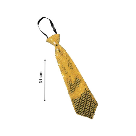 Corbata Lentejuelas Oro 31cm
