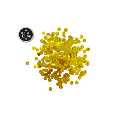 Confeti Metalizado Redondo Oro 1,5cm
