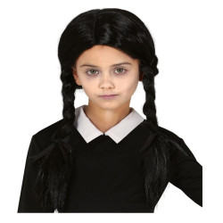 Peluca Trenzas Negras Infantil