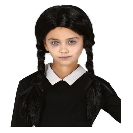 Peluca Trenzas Negras Infantil
