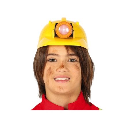 Casco Obrero Amarillo C/Luz Infantil