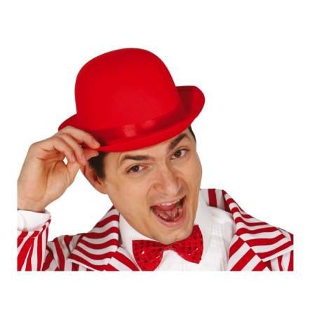 Bombín Rojo Fieltro HQ Adulto 