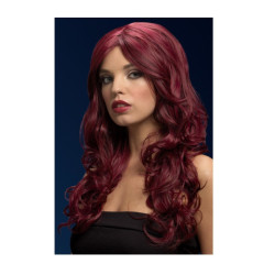 Peluca Nicole, Rojo Cereza, Ondulado 