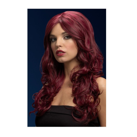 Peluca Nicole, Rojo Cereza, Ondulado 