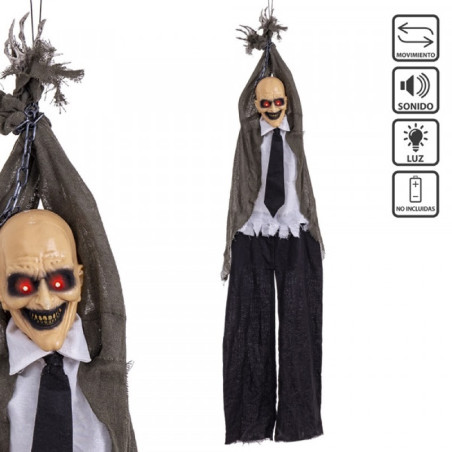 Colgante Zombi Luz/Sonido/Movimiento 20x13x140 cm