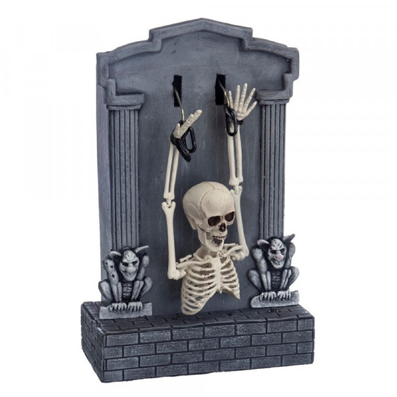 Lápida Esqueleto Luz, Sonido y Movimiento 21 x 11 x 35 cm