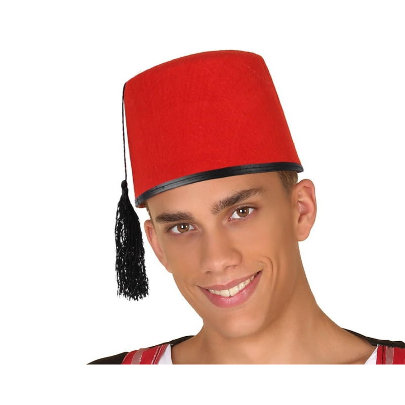Sombrero Fez Árabe Rojo, Fieltro