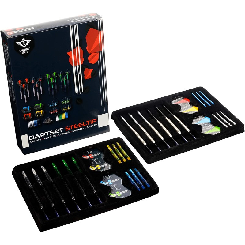 Set 4 Juegos Dardos Punta Metal, Longfield Luxe