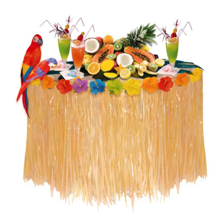 Decoración Mesa Tropical Flores Hibiscos 275x75cm