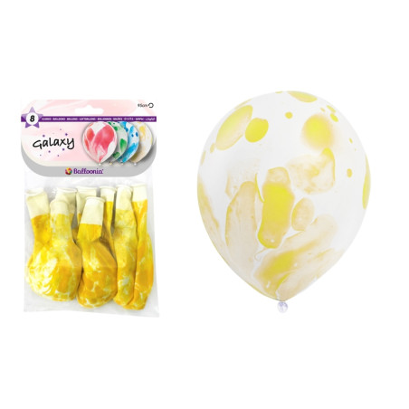 Bolsa 25 Globos Galaxy 30 cm Ø, Amarillo