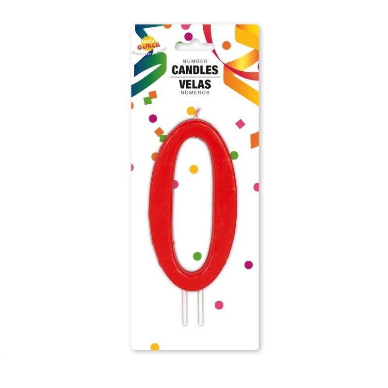 Vela Roja Gigante 12cm Nº0