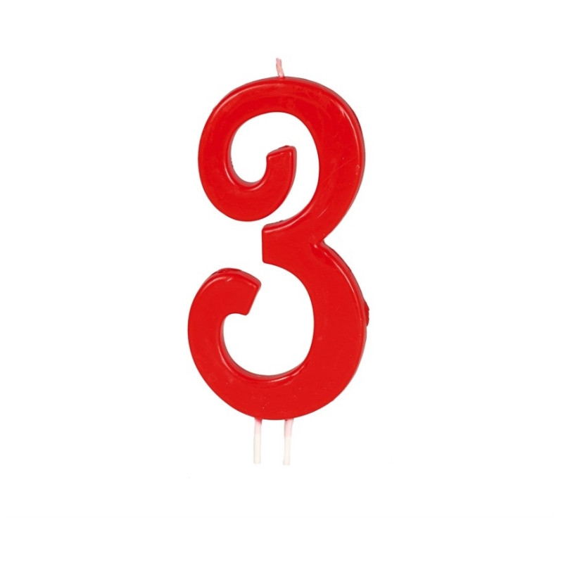 Vela Roja Gigante 12cm Nº3