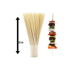 Palillos de Bambú 25cm, Pinchos y Brochetas (100 Uds)