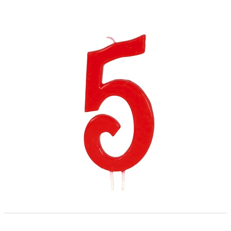 Vela Roja Gigante 12cm Nº5