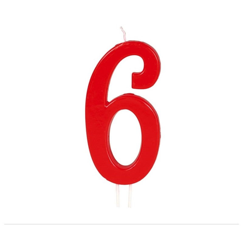 Vela Roja Gigante 12cm Nº6