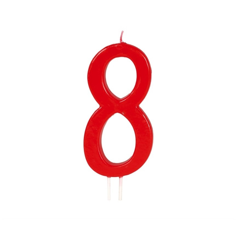 Vela Roja Gigante 12cm Nº8