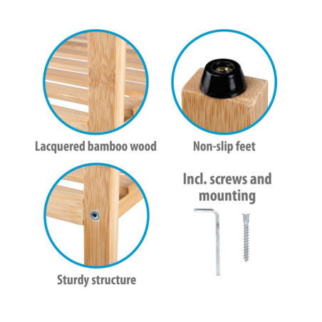 Estantería de Bambú 3 Niveles 33x31,5x77,5cm