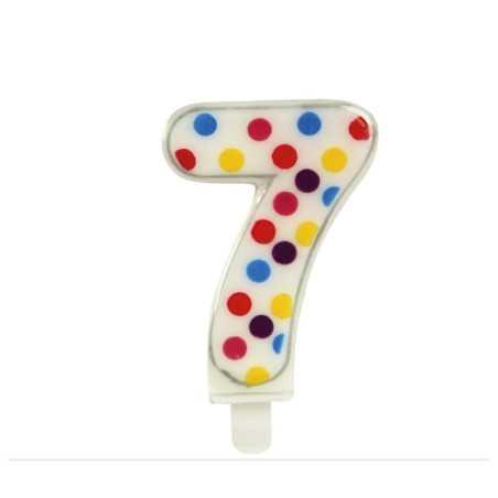 Vela Confeti Nº7 6,5 CMS