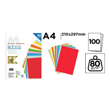 Paquete 100 Folios Colores DIN-A4