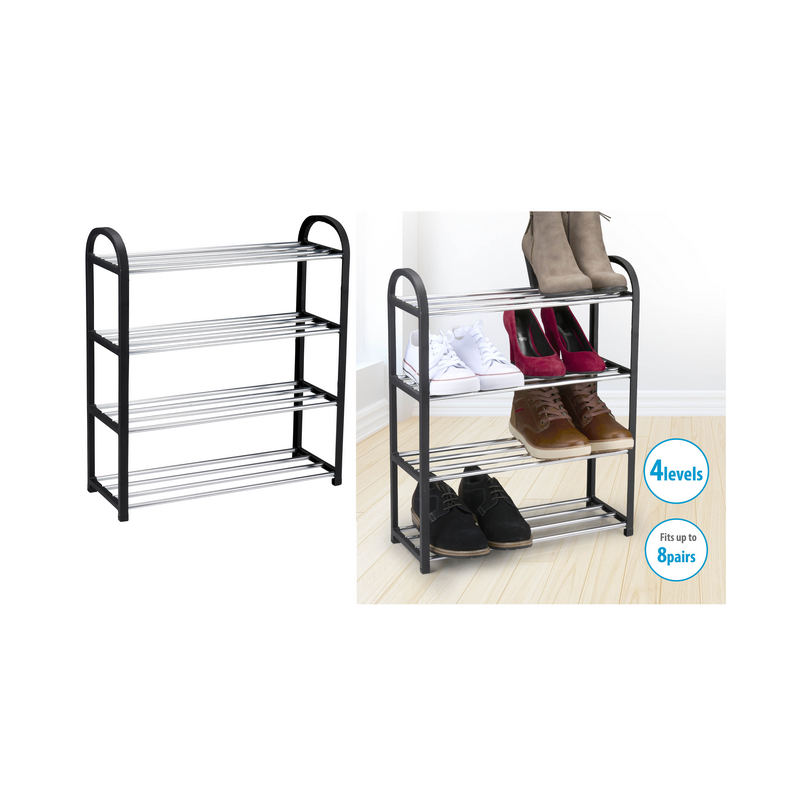 Zapatero 4 Niveles PVC/Metal 50x18,5x57cm