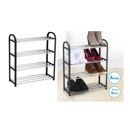 Zapatero 4 Niveles PVC/Metal 50x18,5x57cm