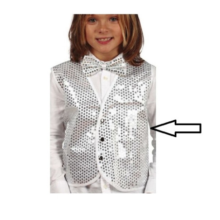 Chaleco Lentejuelas Plata Infantil