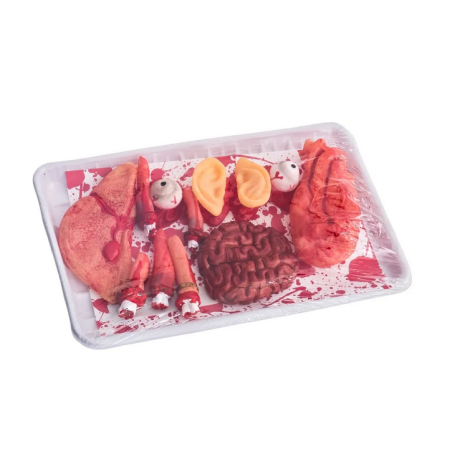 Bandeja Casquería ''Restos Humanos'' Plástico 33x21x4cm