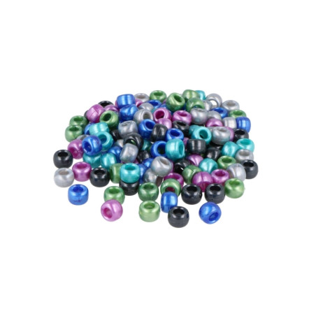 Cuentas Plástico Opaco Metalizado Multicolor 400 Uds