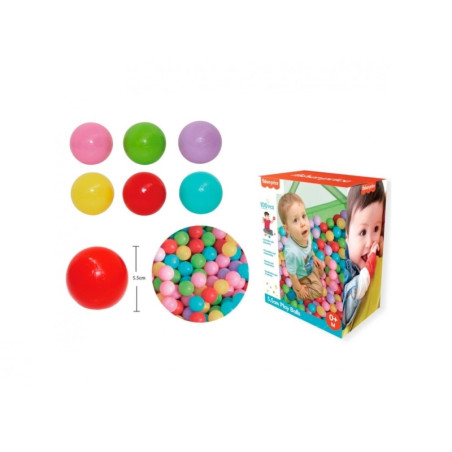 Caja 100 Bolas de Piscina 5,5cm (Colores Surtidos)