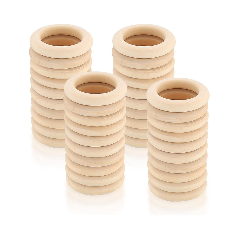 Pack Anillas de madera 40 Uds. 40mm