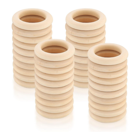 Pack Anillas de madera 40 Uds. 40mm