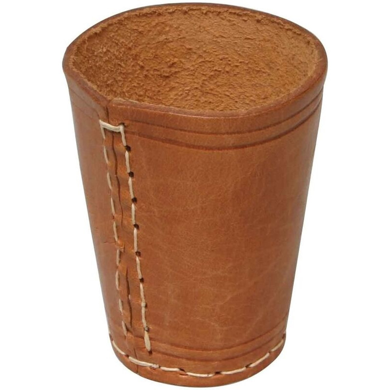 Cubilete Cuero Natural Cosido