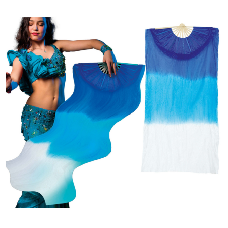 Abanico de Tela 60x140cm, Azul y Blanco